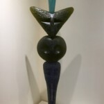 Of his work, Mark Abildgaard says, "In creating my glass sculpture I have found inspiration by looking at the artifacts from many different cultures which convey a sense of mystery about mankind’s existence through time... I try to create archetypical images which are not culturally specific. In working with these images I am seeking a way to combine ancient forms and my own life experiences. I want my work to maintain a connection to the past and at the same time reflect a sense of the immediacy of the moment when glass, light and color interact."
Gift of Burton and Libby Hoffman Mark Abildgaard (American), Totem Pole, 1995. Cast glass.