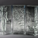 Gift of Don and Carol Wiiken Monica Eaton (German, b.1956), Tryptich, 1988. Cast glass, cut and polished.