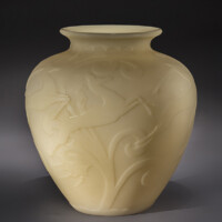 Frederick Carder (English, 1863-1963) for Steuben Co. (Corning, New York)
Stamford Vase, c1930
Gift of John R. Williams, Ph.D. and Helen K. Williams
GL 2016.1.179 Steuben Stamford Vase
